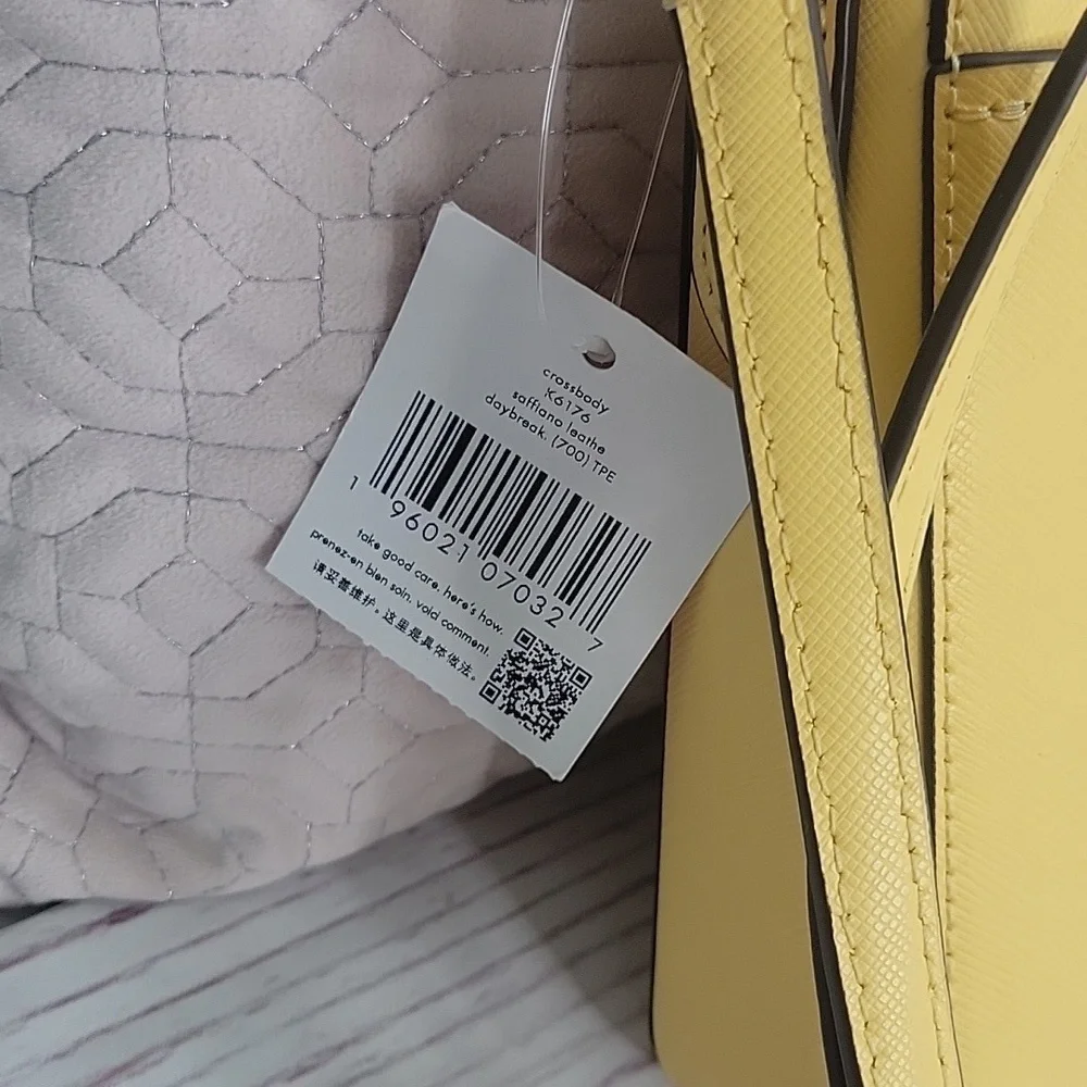 Kate Spade Butter Yellow Crossbody Bag with Minimalist Design NWT